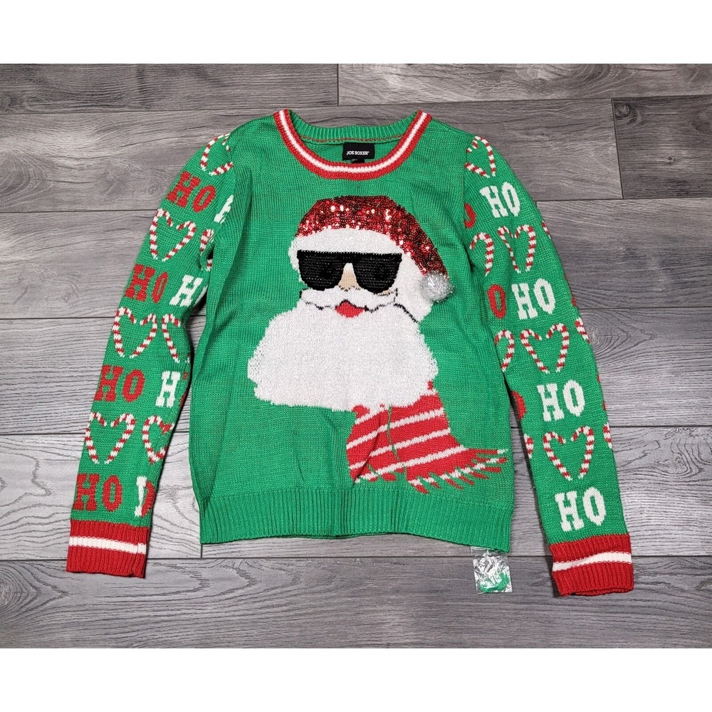 Women's Joe Boxer Christmas Santa Ho Ho Ho Sweater Size S
